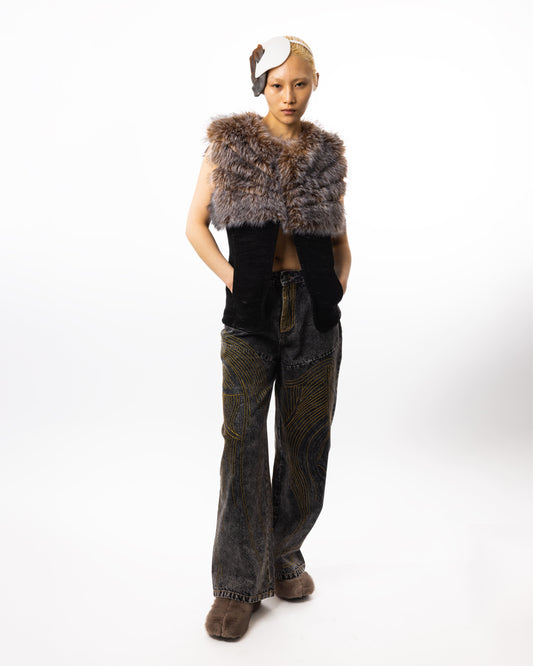 FUR SLEEVELESS JACKET