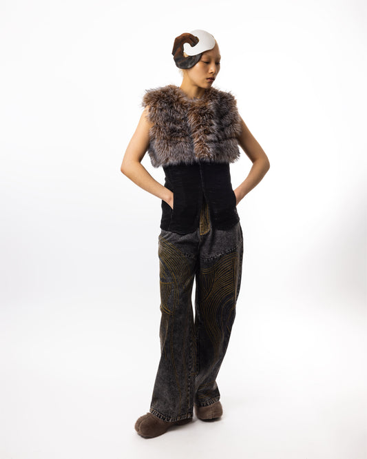 FUR SLEEVELESS JACKET