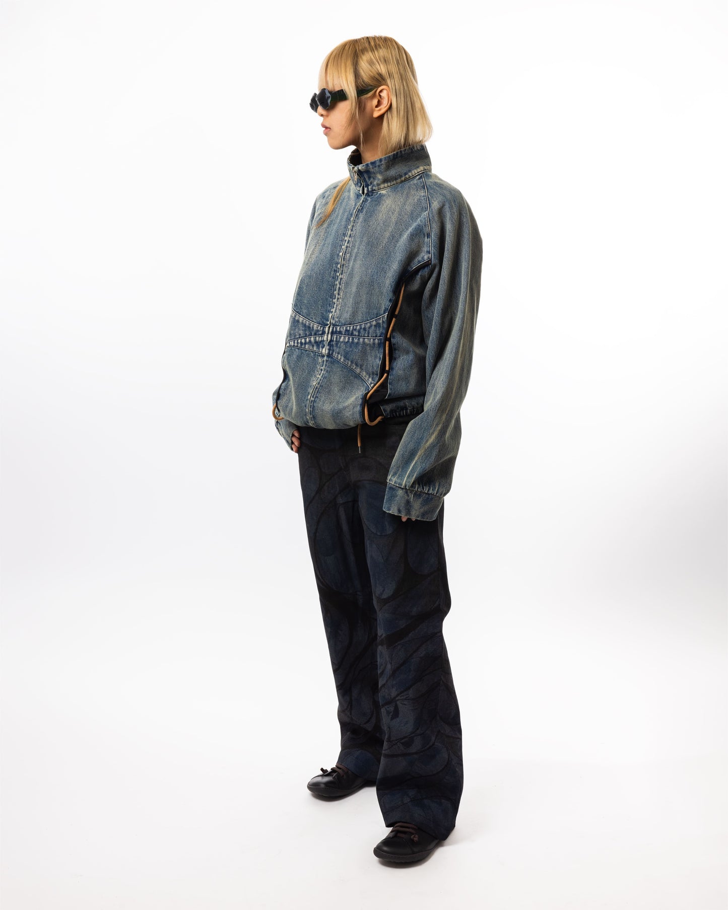 "ERYON" LACE-UP DENIM JACKET