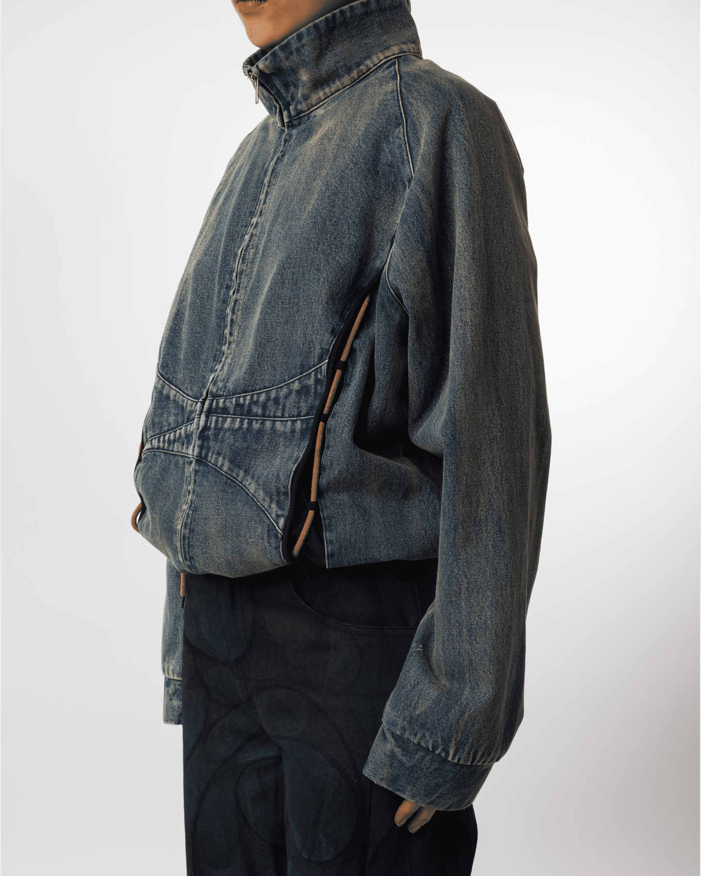 "ERYON" LACE-UP DENIM JACKET